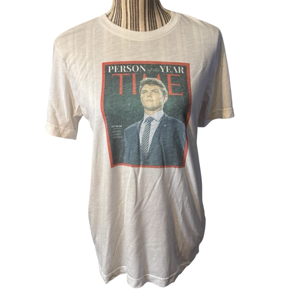 Bella Canvas Tee Small White Short-Slvs Graphic Print Time Magazine Zach Wilson